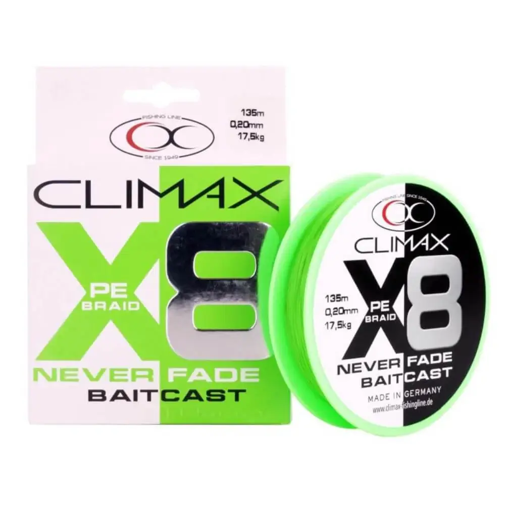 CLIMAX X8 NEVERFADE BAITCAST CHARTREUSE