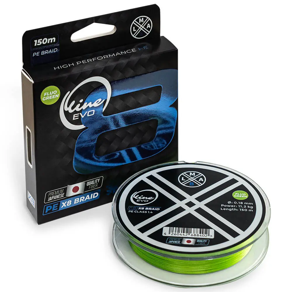 LMAB O-LINE EVO PE X8 (FLUO GREEN) / 150 M